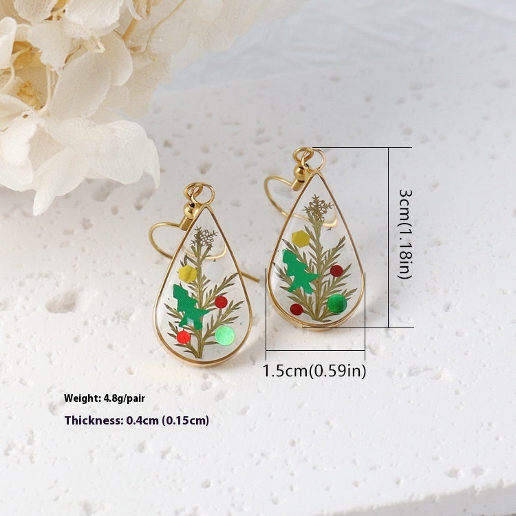 Women's Creative Handmade Dried Flower Earrings