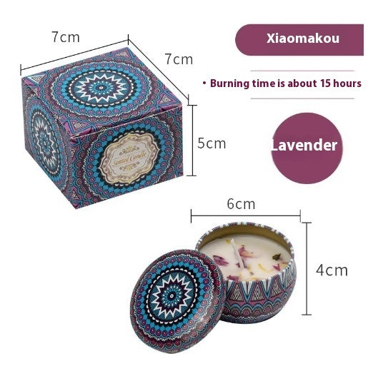 Dried Flower Fragrance Candle – Decorative Tin Gift Candle – 6 CmX4cm Color Box Packaging Peony Flower Fragrance