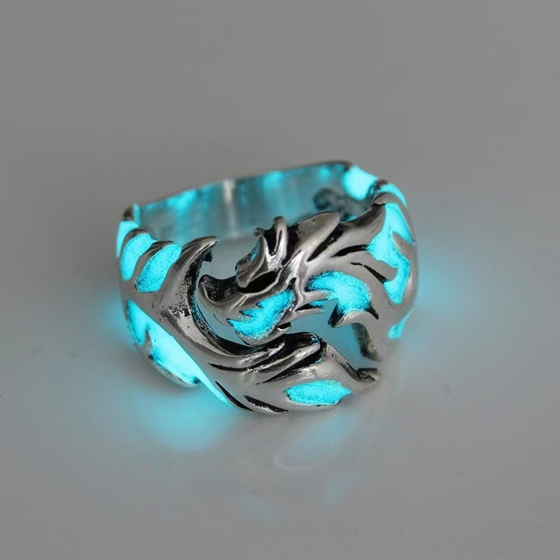 Luminous Dragon Ring – Glow-in-the-Dark Adjustable Band