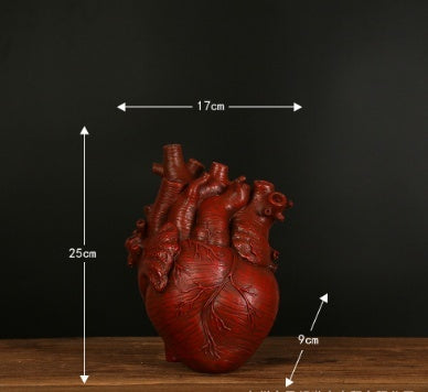 Anatomical Heart Vase – Nordic Style Sculpture Flower Pot – Gold Big