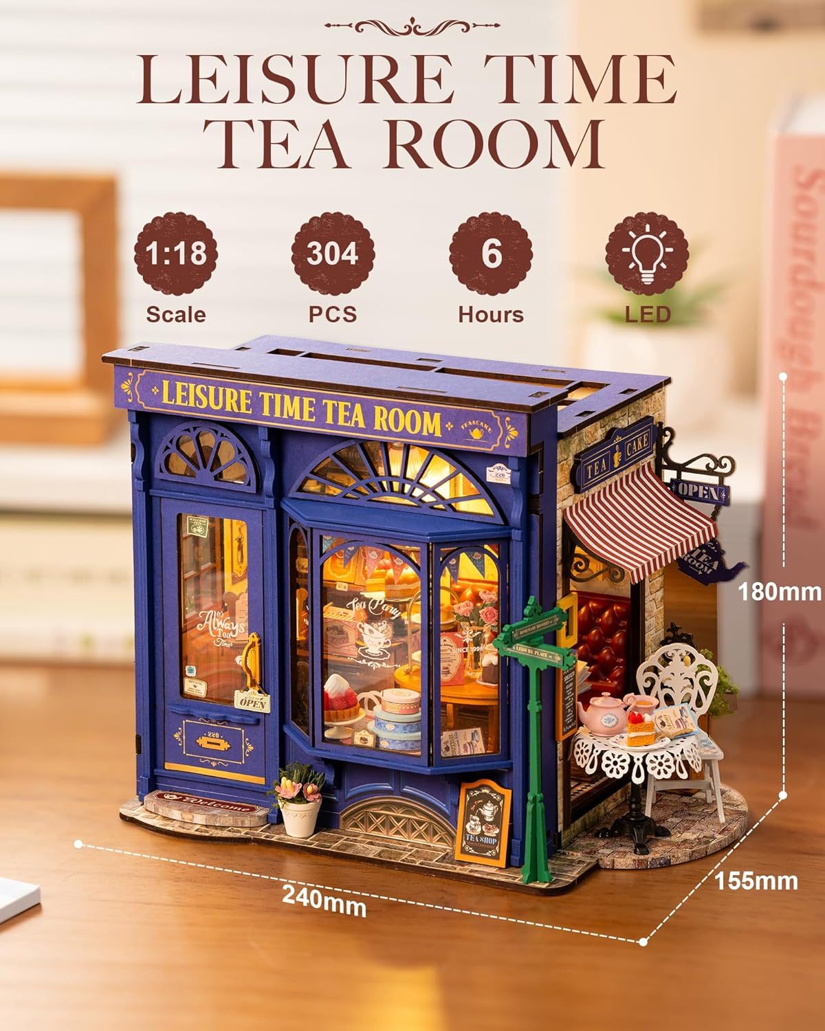 DIY Miniature Dollhouse Kit - Tea Room