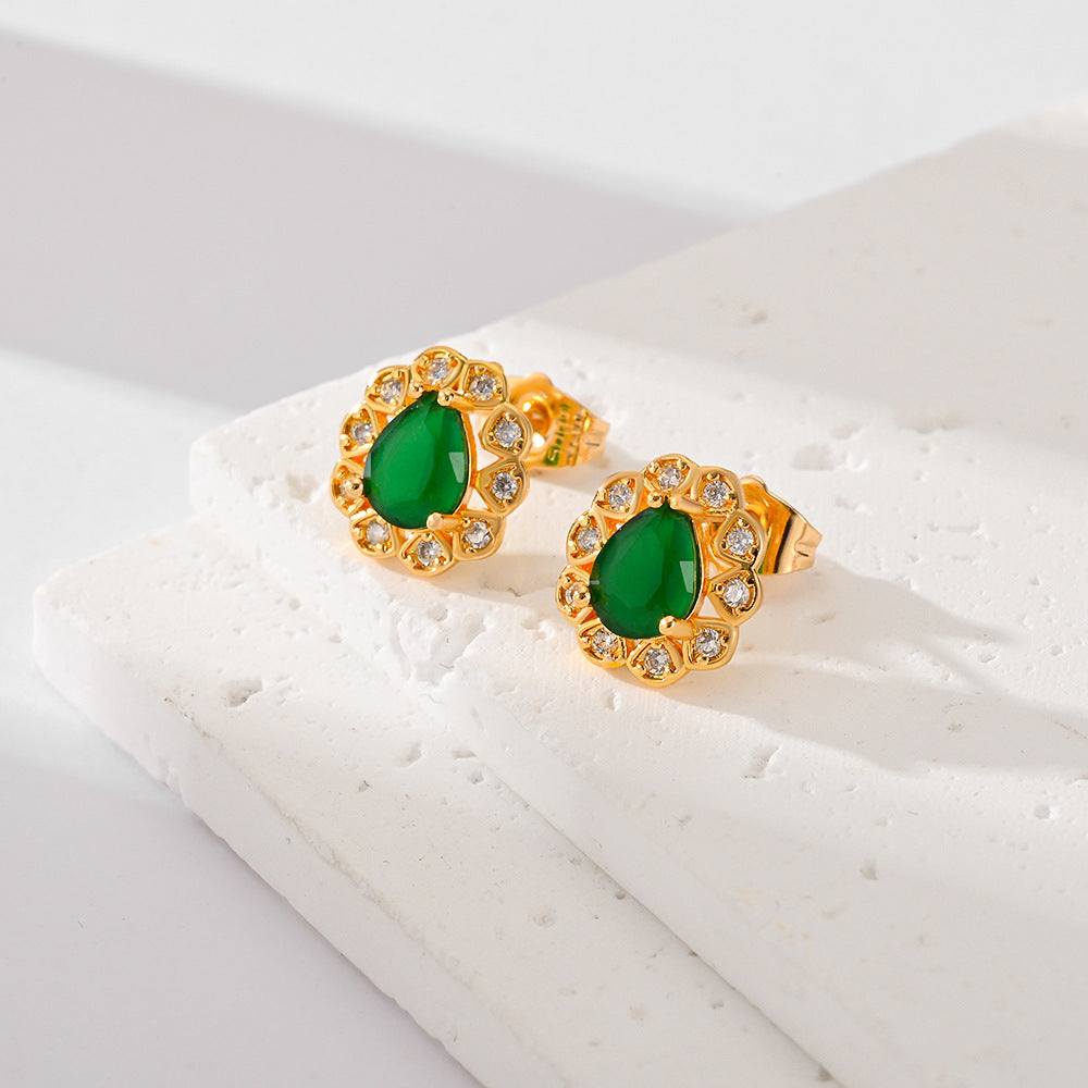 ✨ Fashion Multi-Color Zircon Stud Earrings ✨ – White
