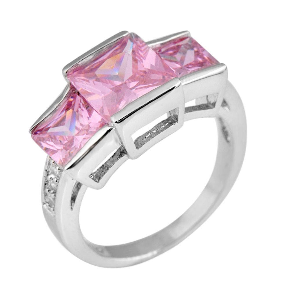 Multicolor Gemstone Statement Ring – Bold Square-Cut Design – Black No 7