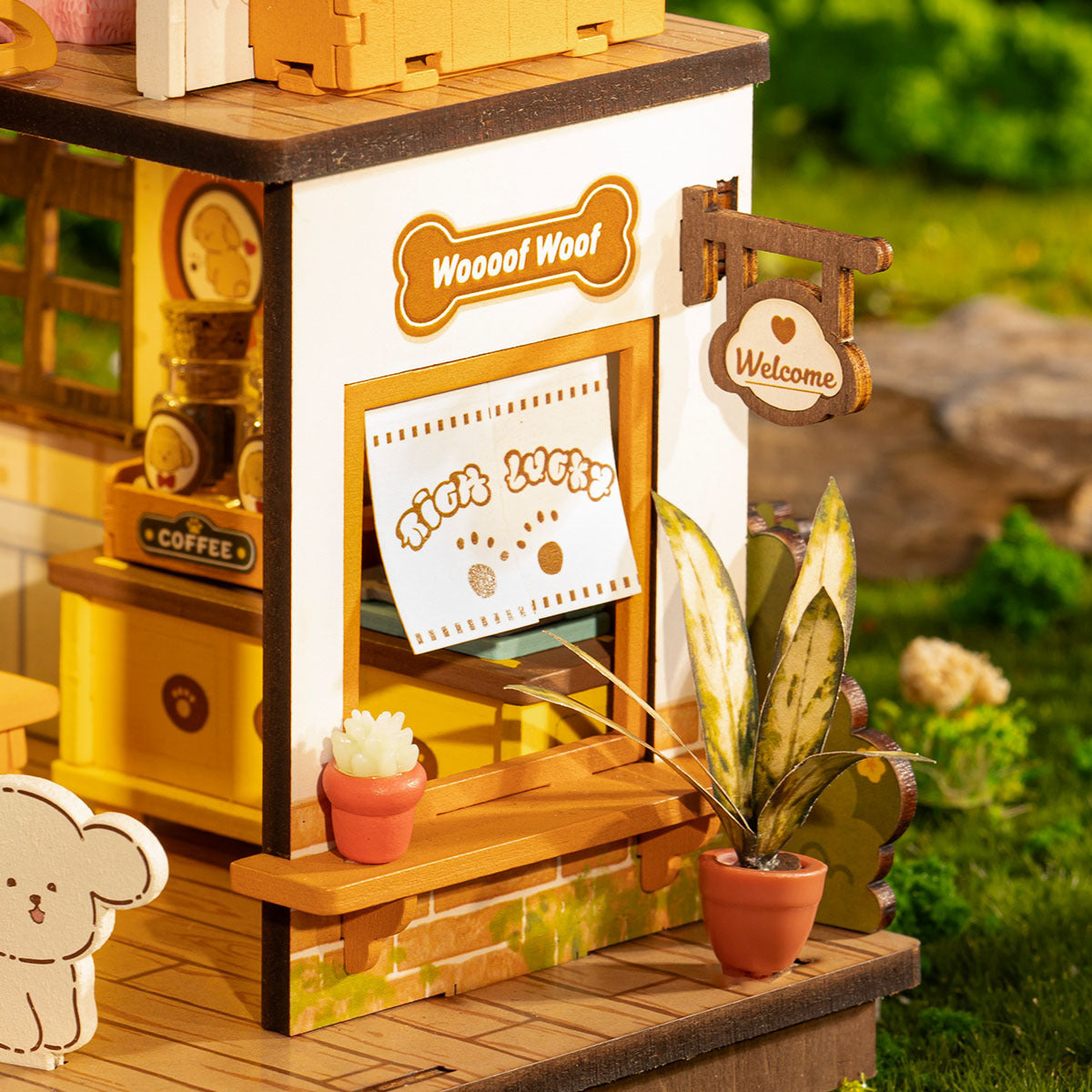 DIY Miniature Dollhouse Kit – Puppy’s Cozy Villa with LED Lights & Furniture