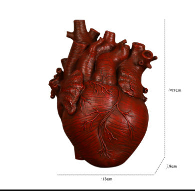 Anatomical Heart Vase – Nordic Style Sculpture Flower Pot – Gold Small