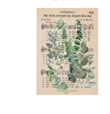 Vintage Plant & Nature DIY Sticker Set – Flowers in full bloom