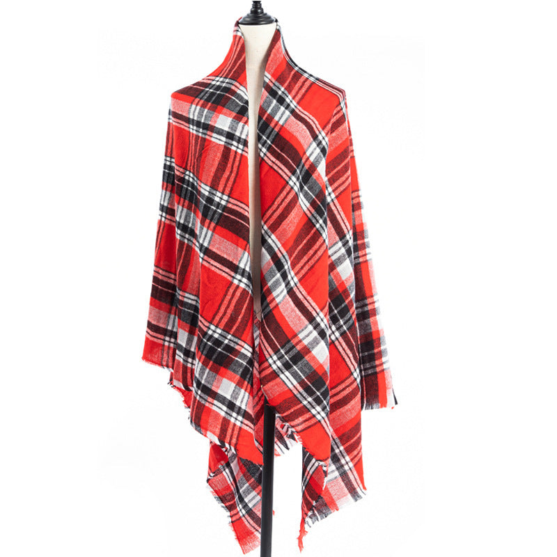 Women’s Cashmere-like Plaid Scarf Shawl – A6 140X140CM