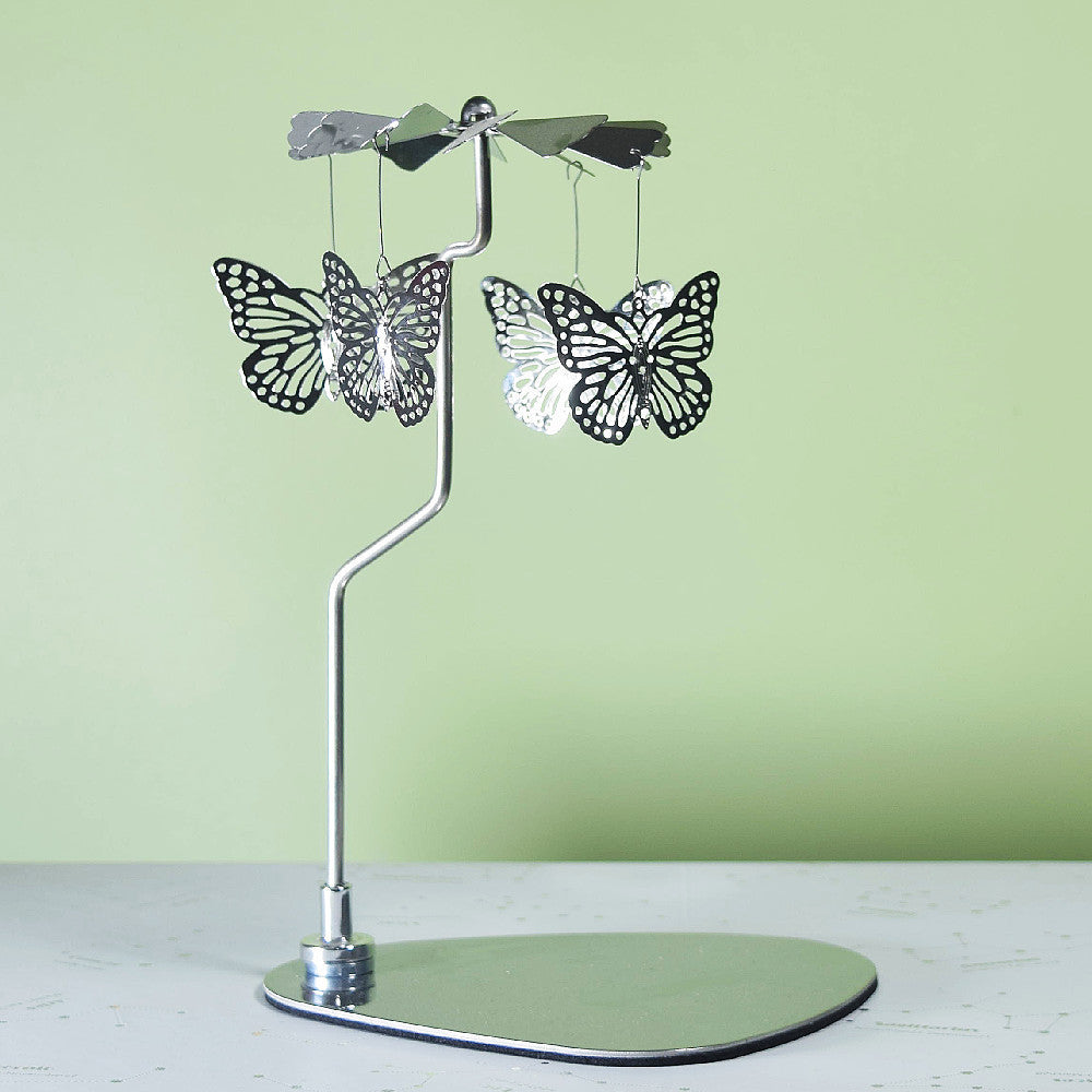 Rotating Candle Holder – Elegant Spinning Design – Silver Candlestick
