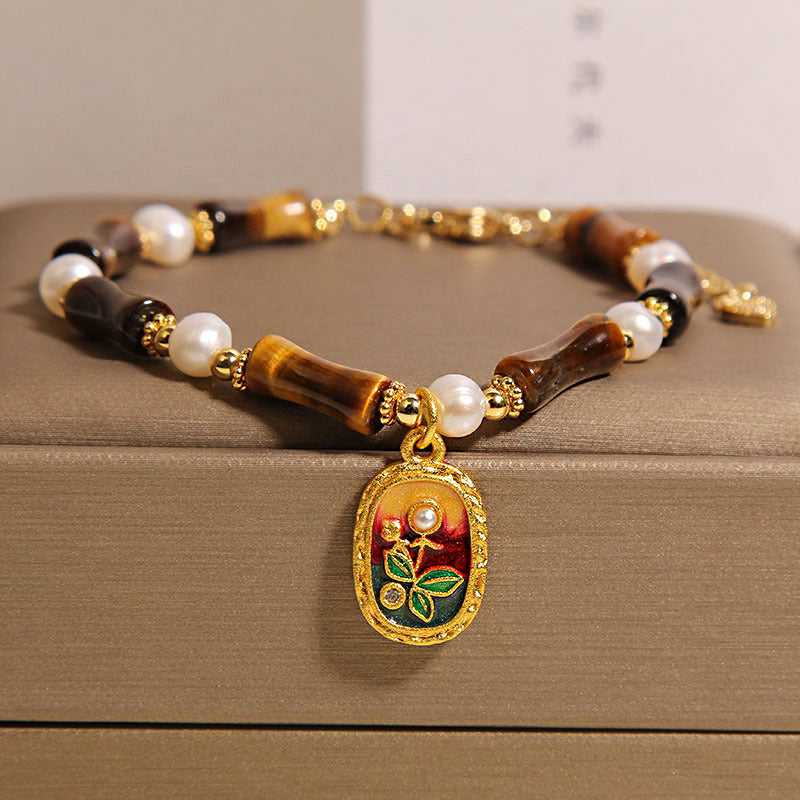 Chinese Style Bamboo & Pearl Women’s Bracelet – 3 Variations