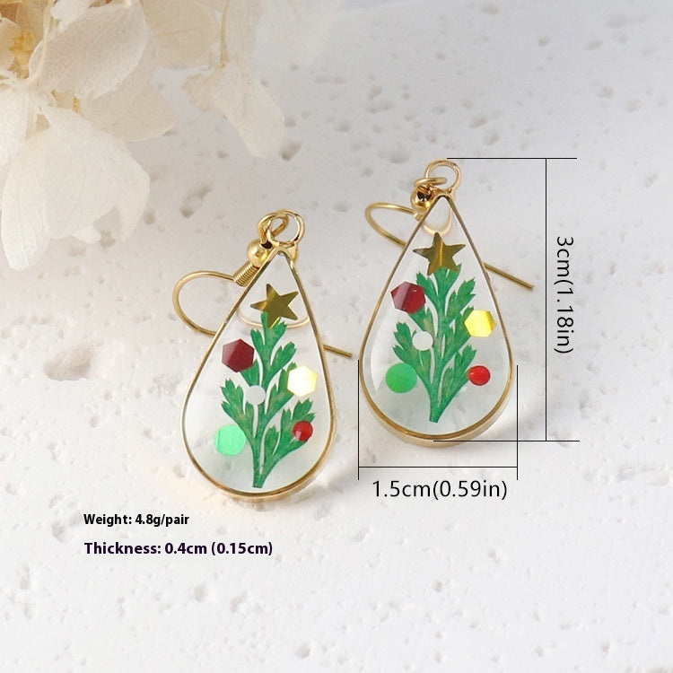 Women's Creative Handmade Dried Flower Earrings