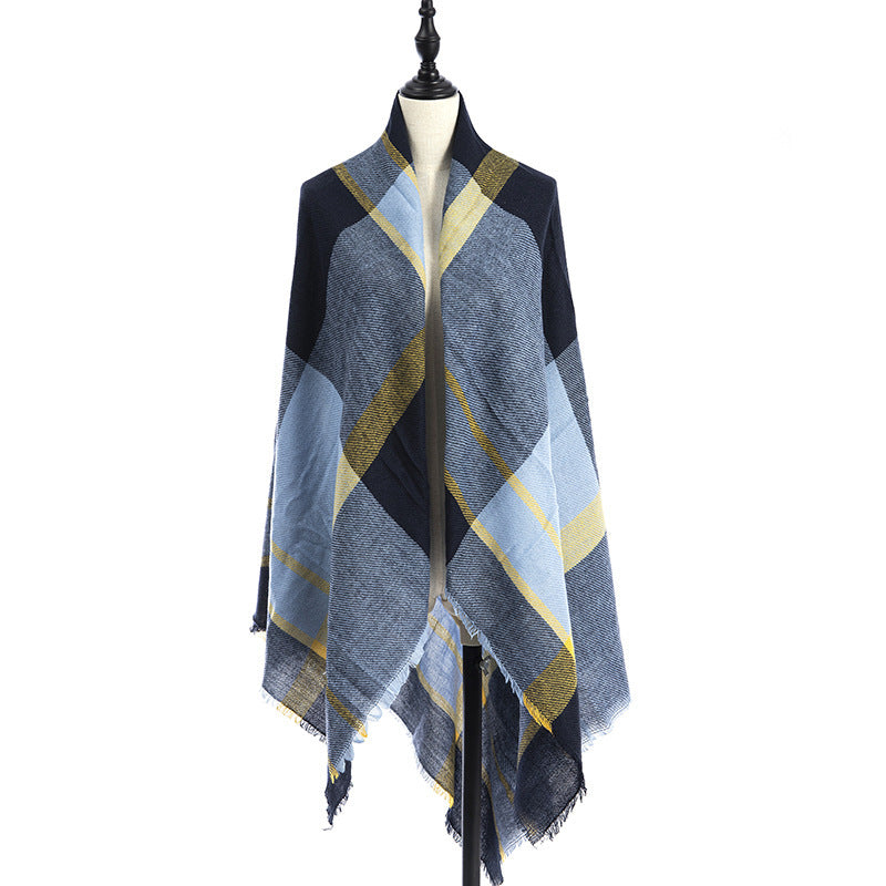 Women’s Cashmere-like Plaid Scarf Shawl – D1 140X140CM