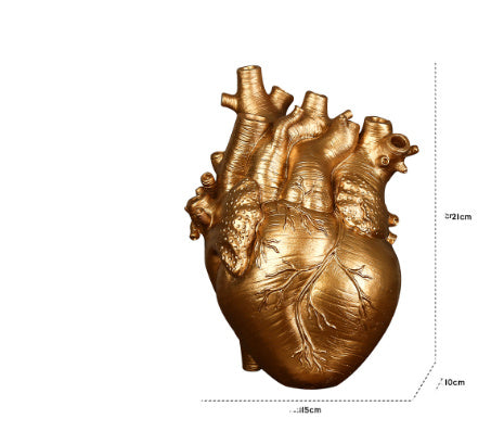 Anatomical Heart Vase – Nordic Style Sculpture Flower Pot – Wine Red Small