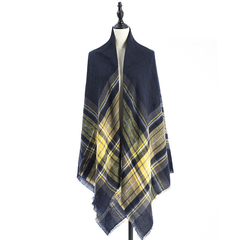 Women’s Cashmere-like Plaid Scarf Shawl