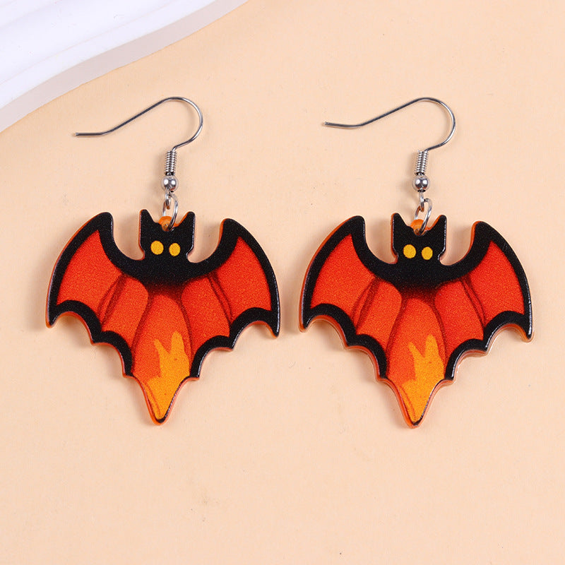 Halloween Acrylic Earrings – Spooky Fun Collection – Purple Pink Ghost