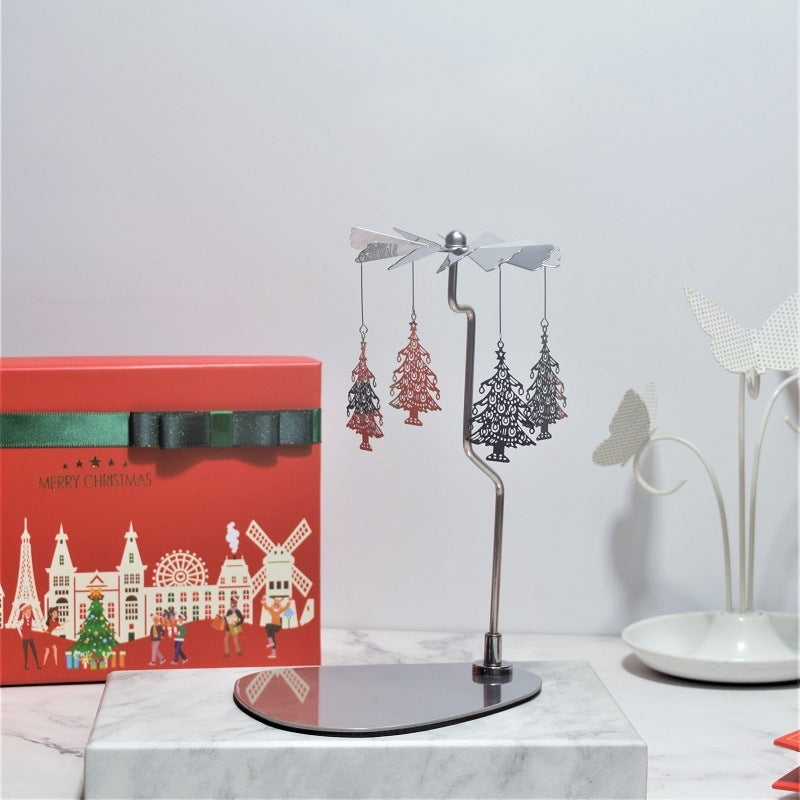 Rotating Candle Holder – Elegant Spinning Design – Silver Dreamcatcher