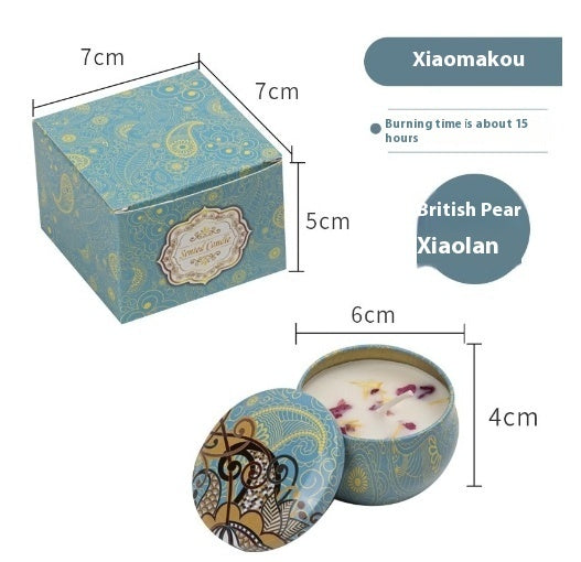 Dried Flower Fragrance Candle – Decorative Tin Gift Candle – 6 CmX4cm Color Box Packaging Lime Citrus