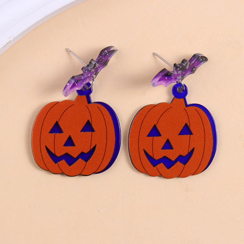 Halloween Acrylic Earrings – Spooky Fun Collection – Spider Ghost