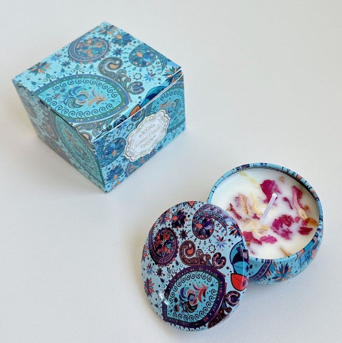 Dried Flower Fragrance Candle – Decorative Tin Gift Candle – 6 CmX4cm Color Box Packaging Cymbopogon