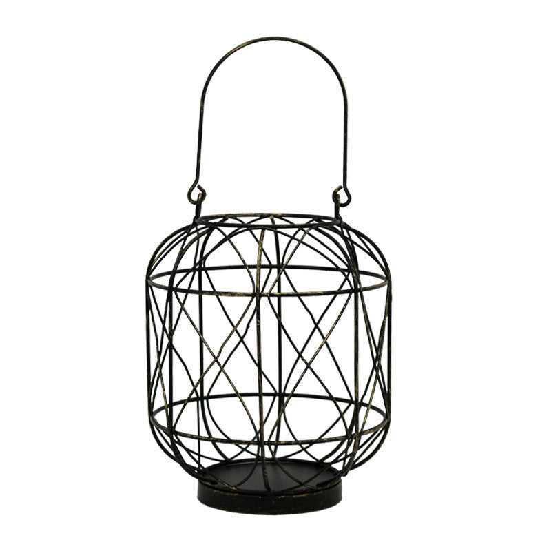 Modern Iron Geometric Candle Holder – Black or Gold