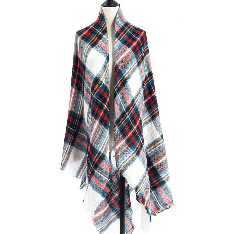 Women’s Cashmere-like Plaid Scarf Shawl – B2 140X140CM