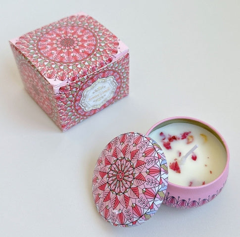 Dried Flower Fragrance Candle – Decorative Tin Gift Candle – 6 CmX4cm Color Box Packaging Violet
