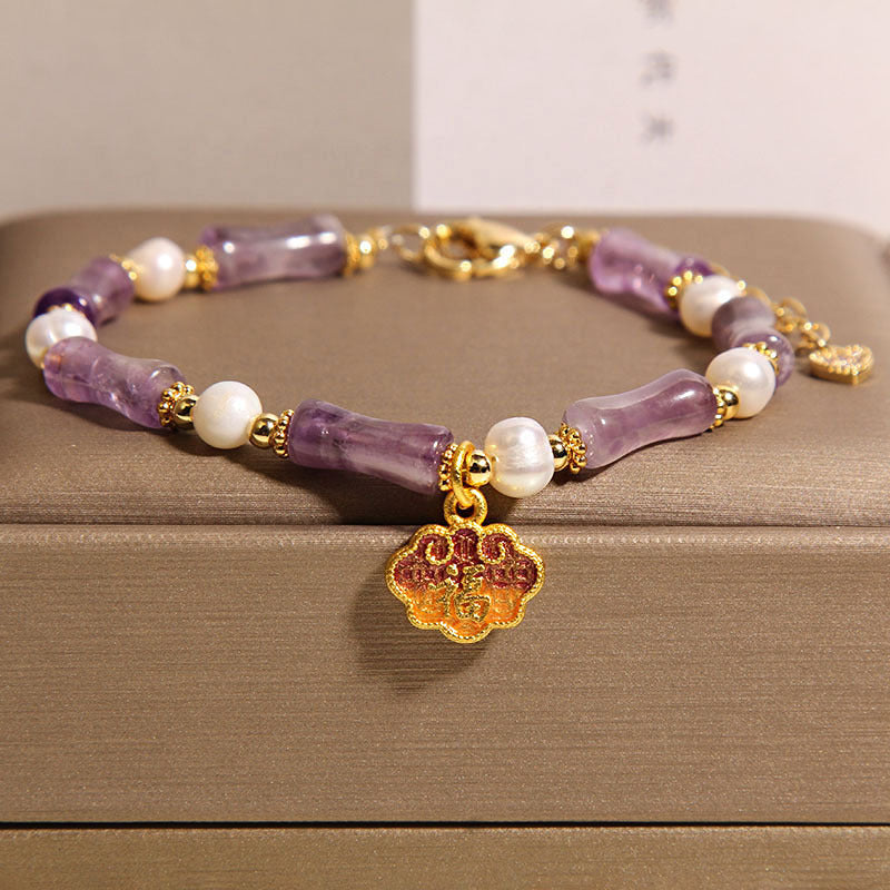 Chinese Style Bamboo & Pearl Women’s Bracelet – 3 Variations