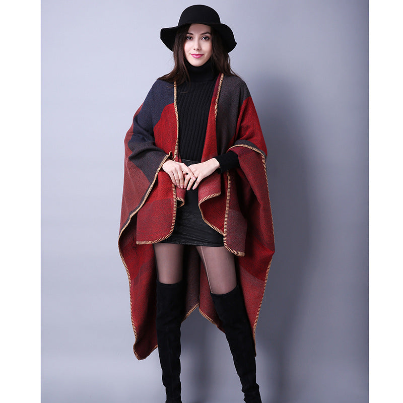 Autumn & Winter Versatile Lattice Travel Shawl