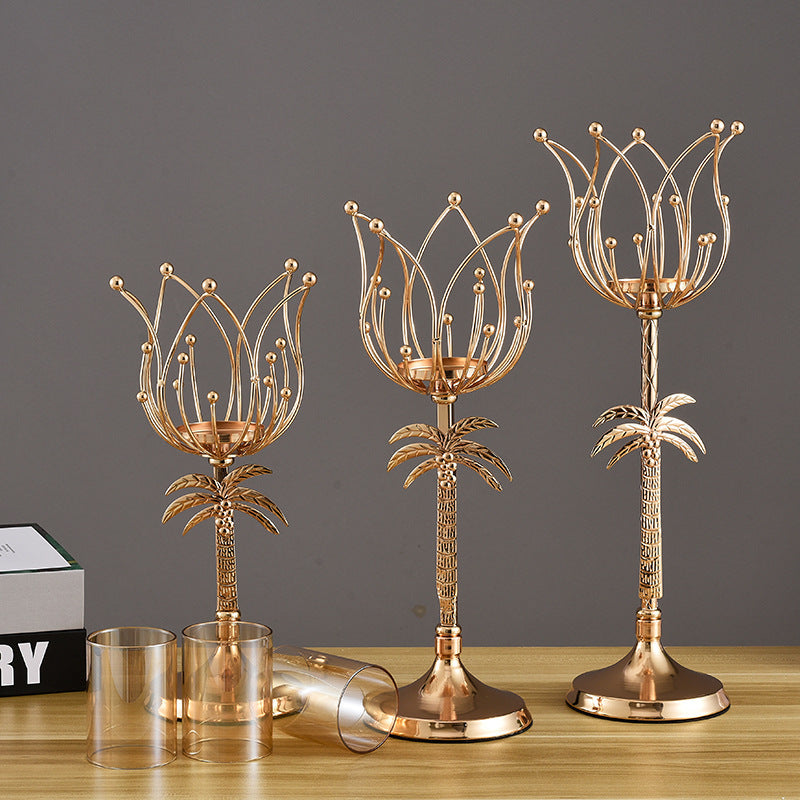 Wrought Iron Candle Holder – Luxury Gold & Silver Décor (3 Sizes) – Silver L