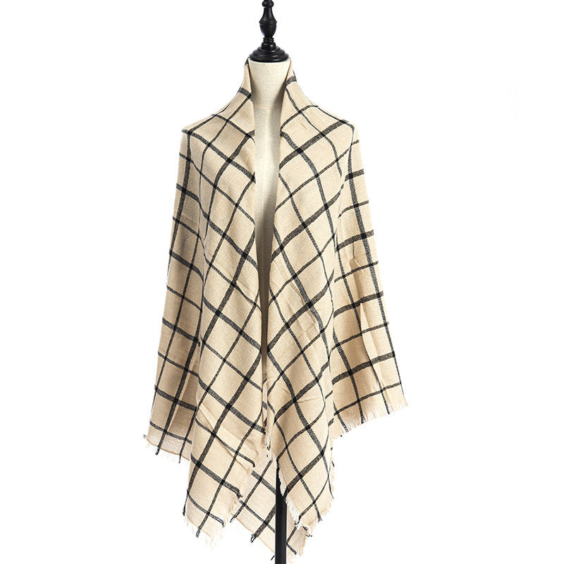 Women’s Cashmere-like Plaid Scarf Shawl