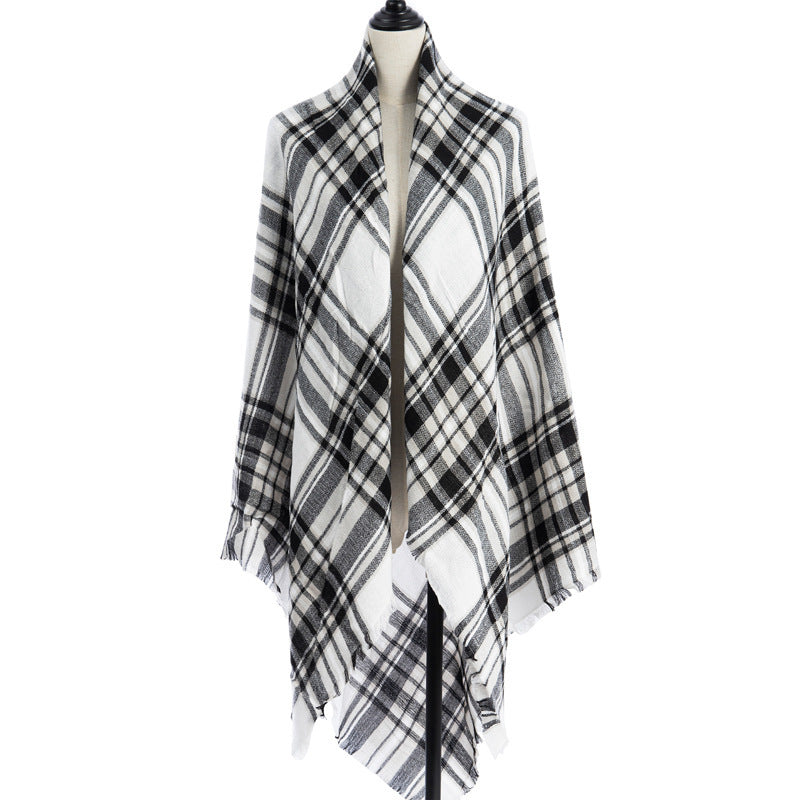 Women’s Cashmere-like Plaid Scarf Shawl – B4 140X140CM