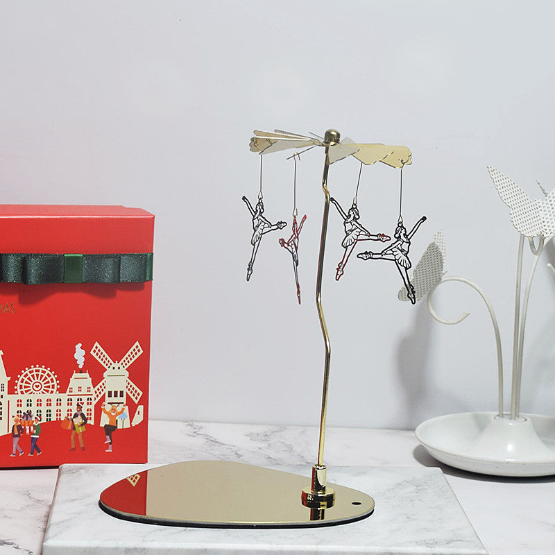 Rotating Candle Holder – Elegant Spinning Design – Golden Birdcage
