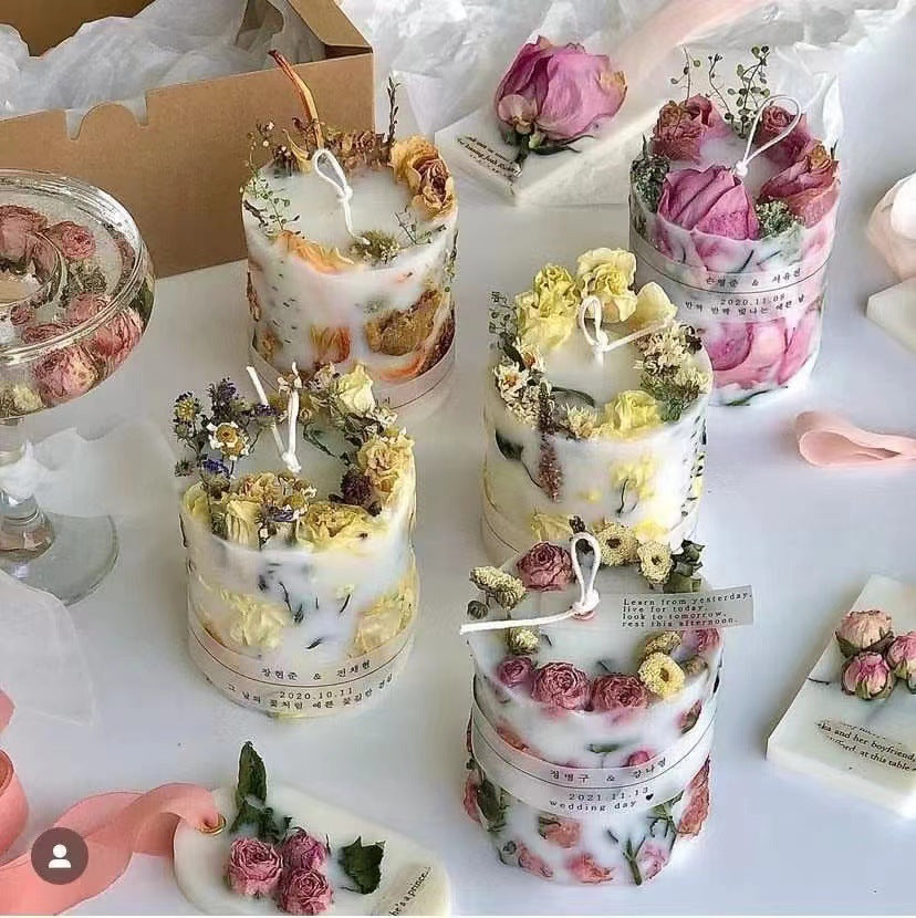 Dried Flower Rose Luxury Fragrance Décor Candle – Fruit Flavor Flowers Four Seasons candles