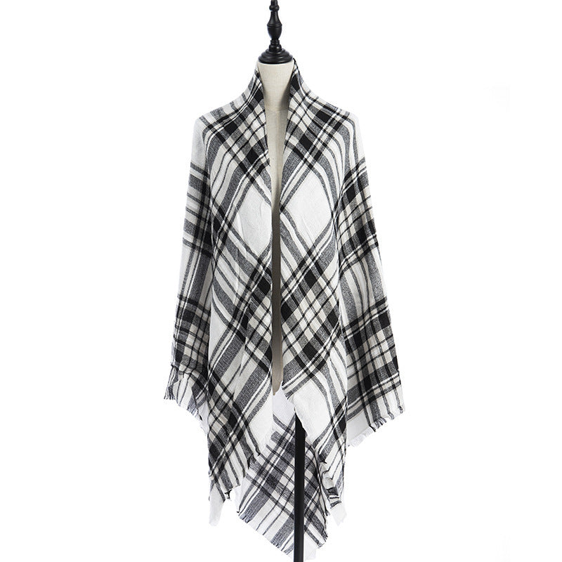 Women’s Cashmere-like Plaid Scarf Shawl – A3 140X140CM