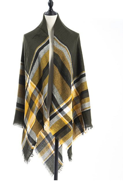Women’s Cashmere-like Plaid Scarf Shawl – B7 140X140CM