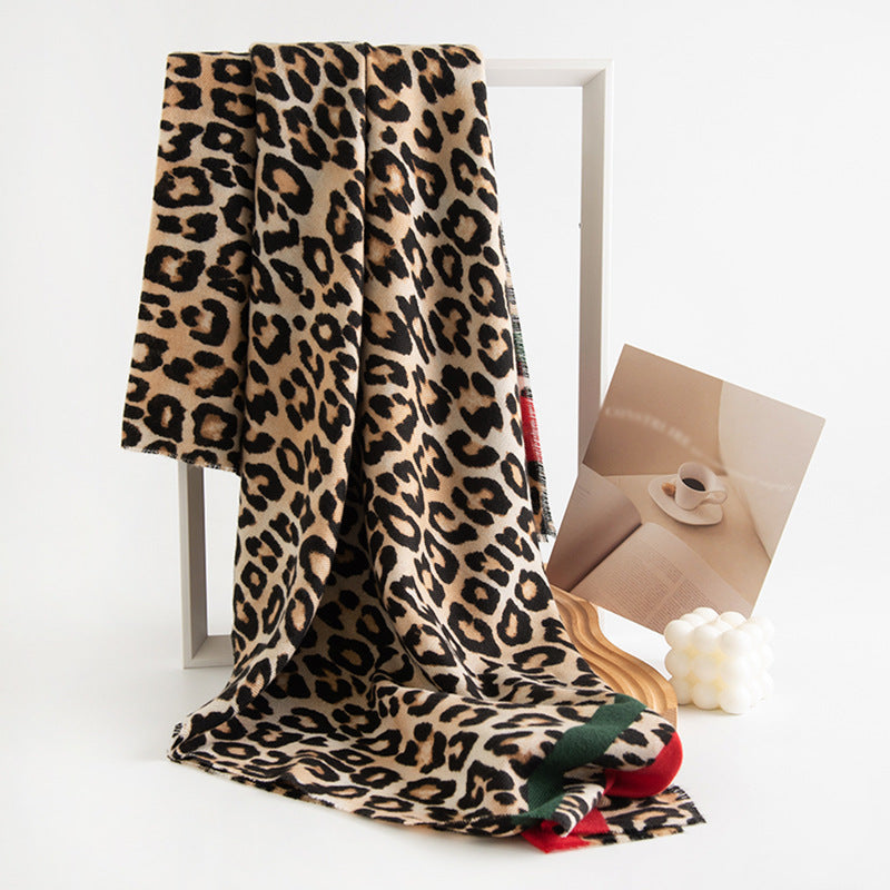 Leopard Print Cashmere-Feel Scarf – Wild Yet Elegant – Wild Leopard Coffee 190X60CM