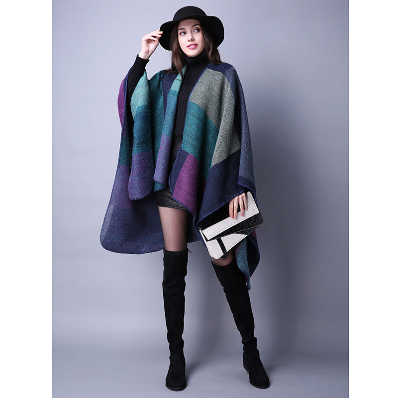 Autumn & Winter Versatile Lattice Travel Shawl – XINGX Small Flowers 130x150CM