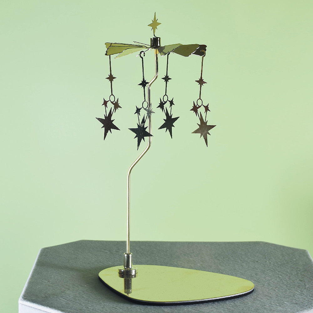 Rotating Candle Holder – Elegant Spinning Design – Golden Angel