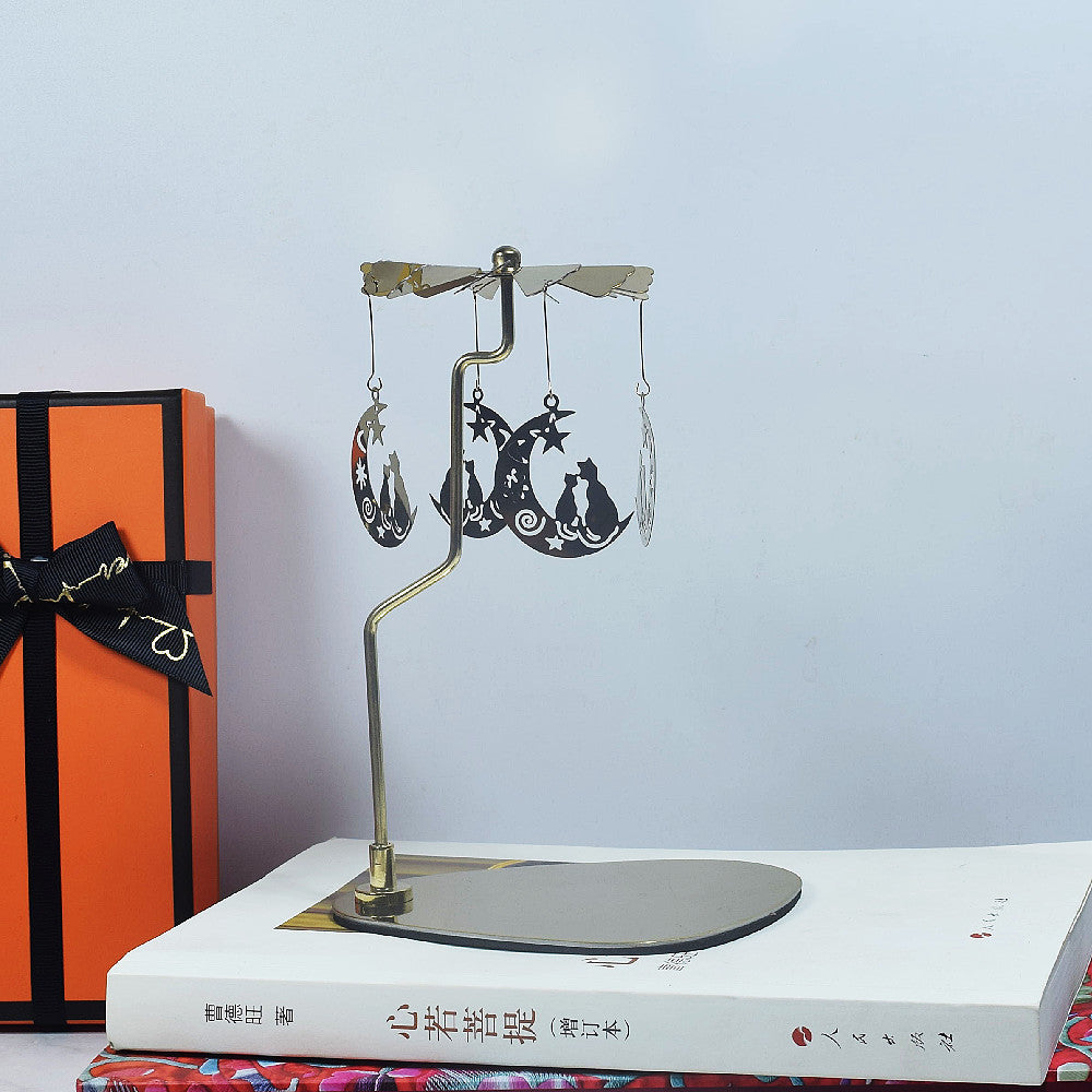 Rotating Candle Holder – Elegant Spinning Design – Golden Prince Rose