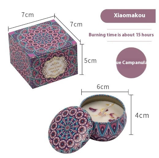 Dried Flower Fragrance Candle – Decorative Tin Gift Candle – 6 CmX4cm Color Box Packaging Osmanthus
