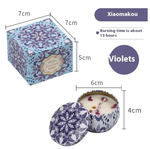 Dried Flower Fragrance Candle – Decorative Tin Gift Candle