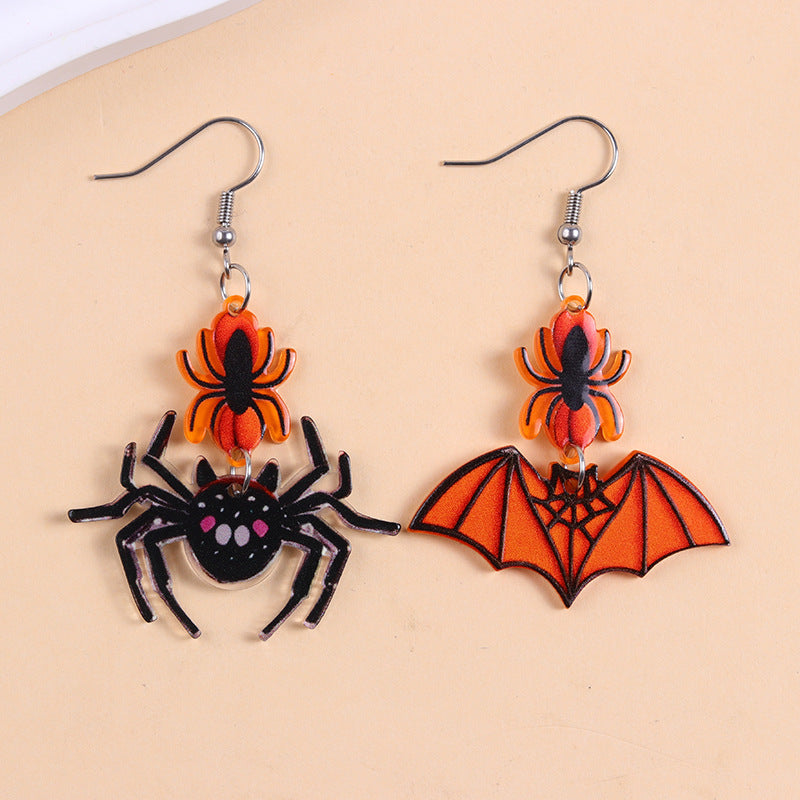 Halloween Acrylic Earrings – Spooky Fun Collection – Yellow Bat
