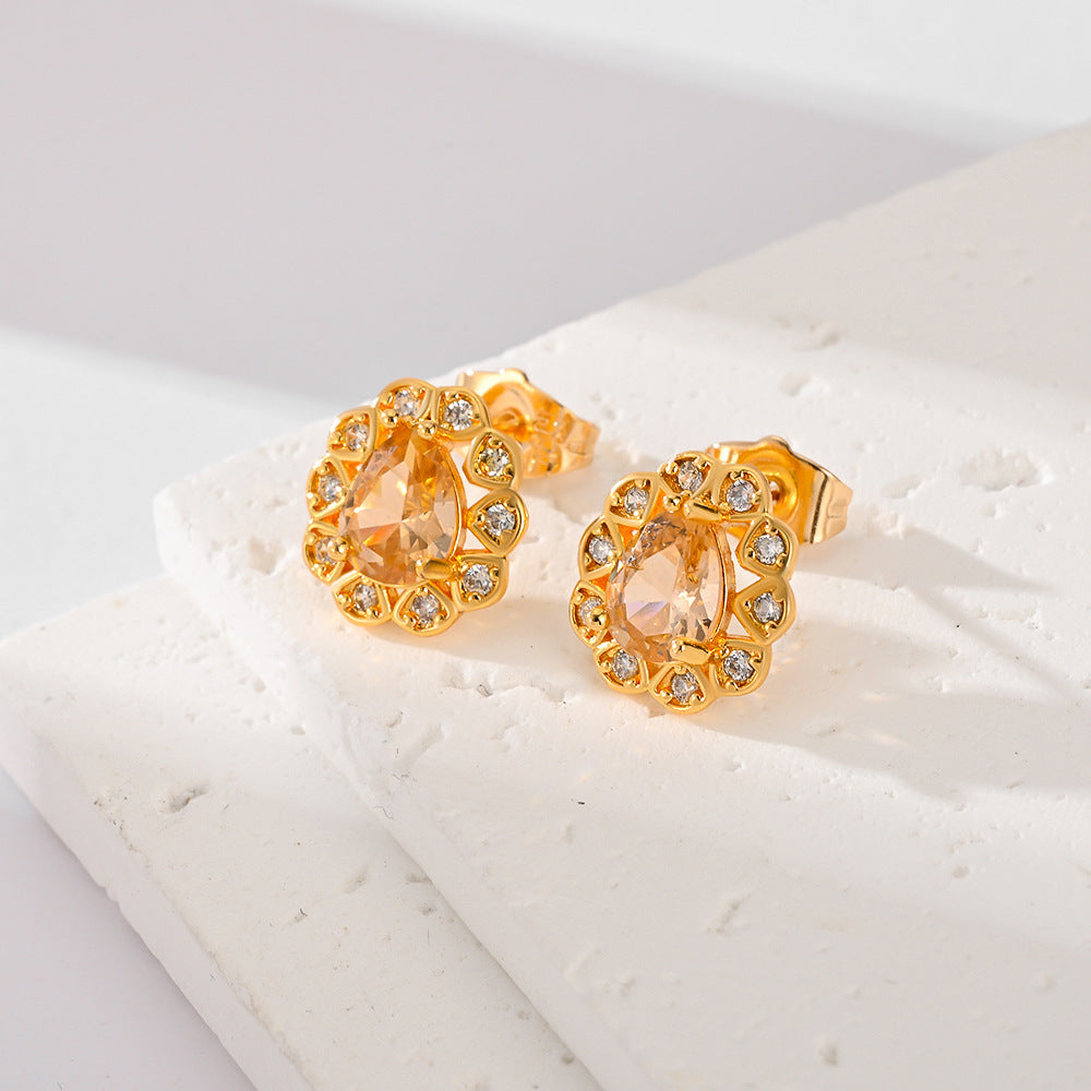 ✨ Fashion Multi-Color Zircon Stud Earrings ✨ – Green