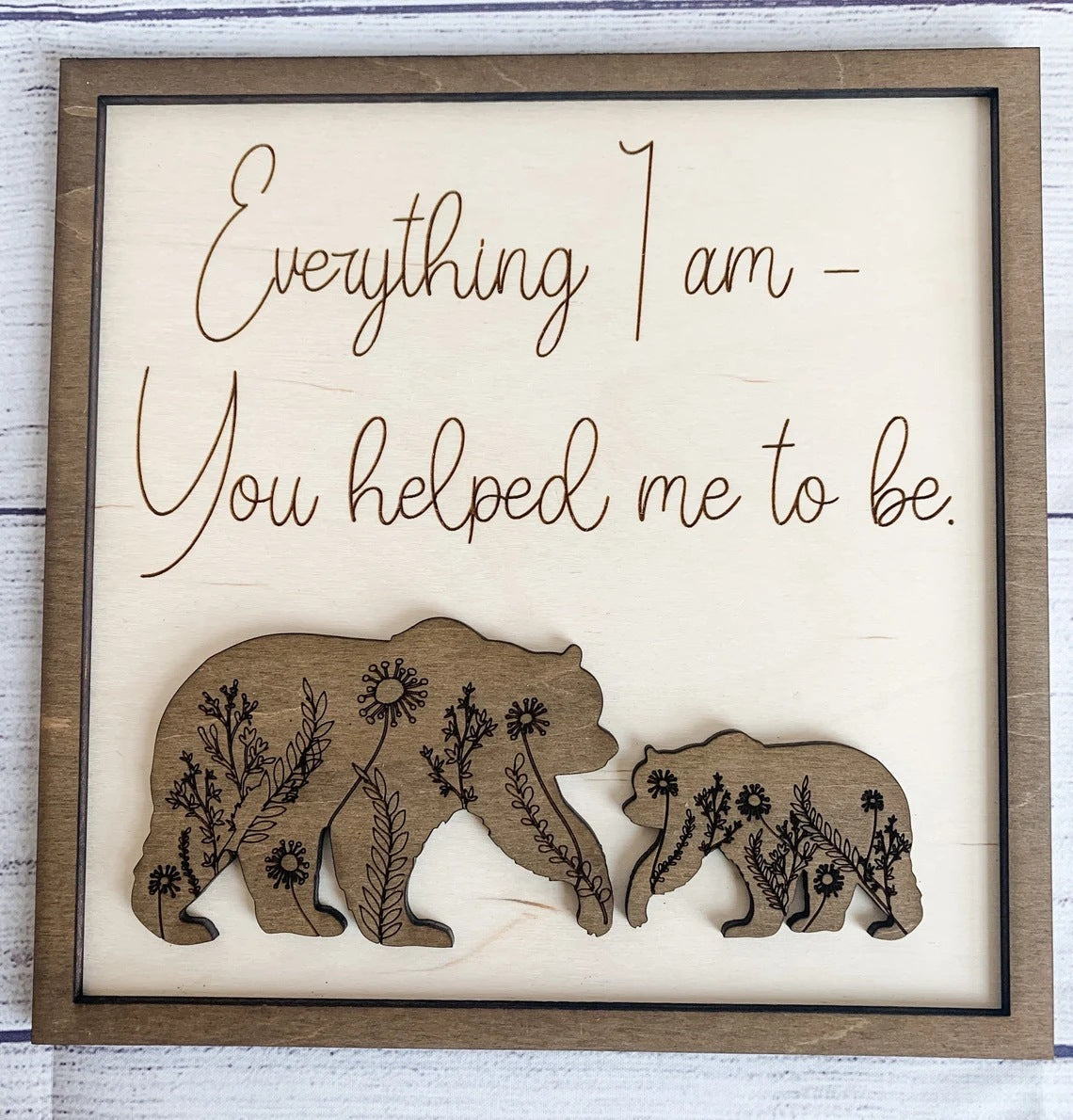 Wooden Animal Quote Plaque (8.6"x8.6") (22cm x 22cm)