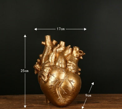 Anatomical Heart Vase – Nordic Style Sculpture Flower Pot – Wine Red Medium