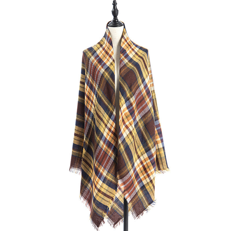 Women’s Cashmere-like Plaid Scarf Shawl