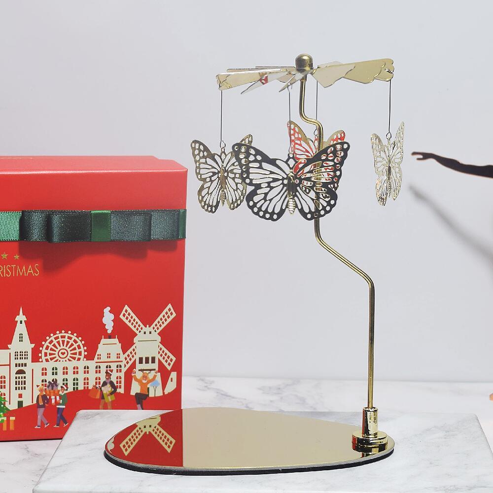 Rotating Candle Holder – Elegant Spinning Design – Golden Carriage
