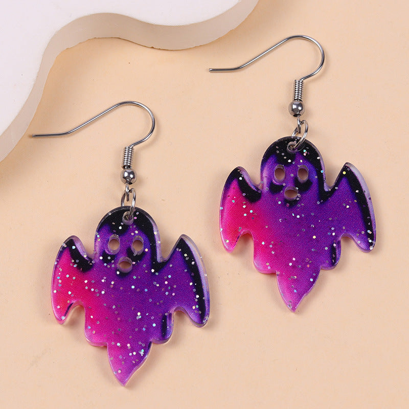 Halloween Acrylic Earrings – Spooky Fun Collection – White Cute Ghost