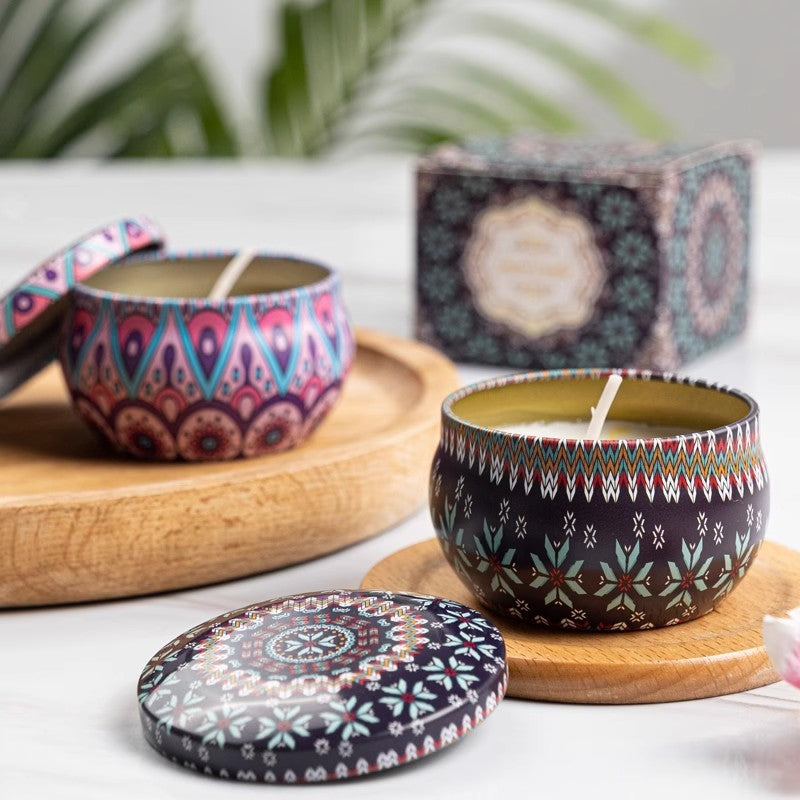 Dried Flower Fragrance Candle – Decorative Tin Gift Candle – 6 CmX4cm Color Box Packaging Black Forest