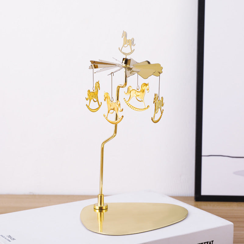 Rotating Candle Holder – Elegant Spinning Design – Silver Angel