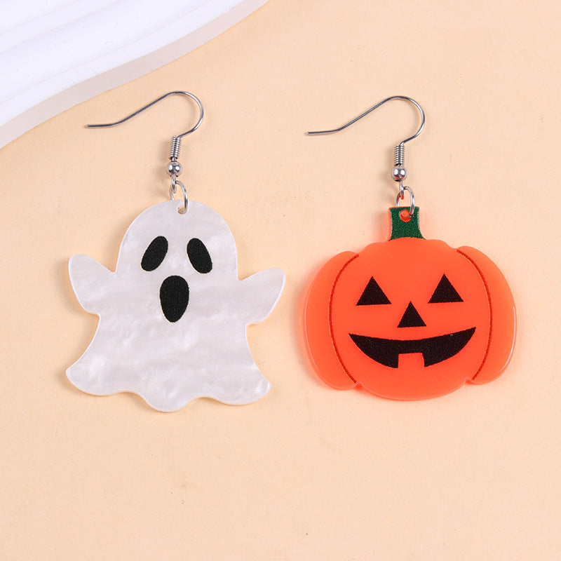 Halloween Acrylic Earrings – Spooky Fun Collection – Pumpkin Ghost Ghost